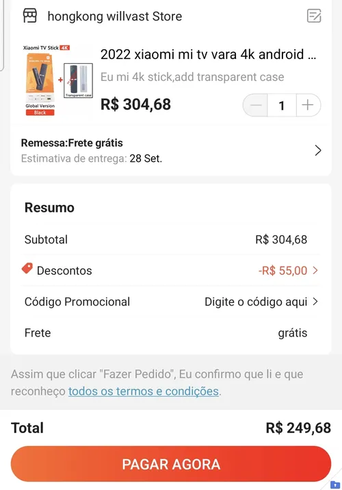 Imagem na descrição da promoção