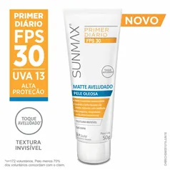 Protetor Solar Sunmax Primer Matte Aveludado Fps 30 Pele Oleosa 50g