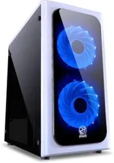 Gabinete Mid-Tower Venus Branco Com 2 Fans Led Azul Pc Yes | R$ 339