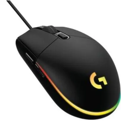 Mouse Gamer Logitech G203 RGB Lightsync, 6 Botões, 8000 DPI, Preto - R$140