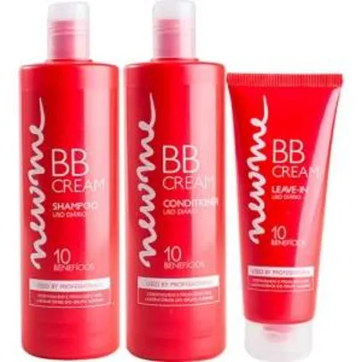 [Shoptime] Kit Tratamento BB Cream Capilar Shampoo 500ml + Condicionador 500ml + Leave In 60ml New Me by Alfaparf - R$80
