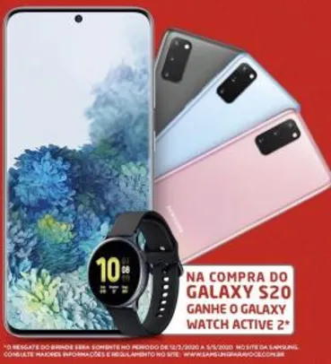 Smartphone Samsung Galaxy S20 Cinza 128GB | R$4.499