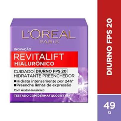Creme Revitalift Hialurônico Diurno FPS 20, L'Oréal Parisl | R$35