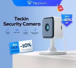 3 Unidades - Câmera Interna Teckin TC100 1080p Wi-Fi 2.4Ghz Visão Noturna Alexa e Google