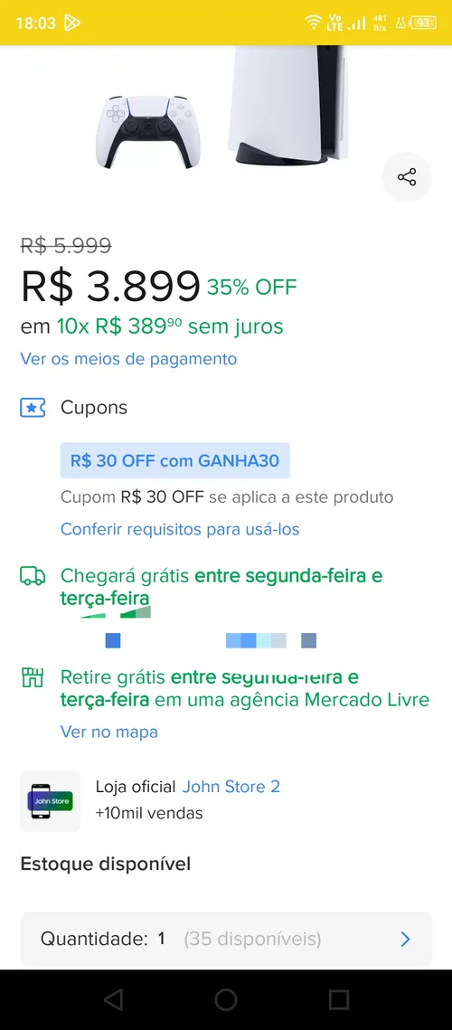 Imagem na descrição da promoção