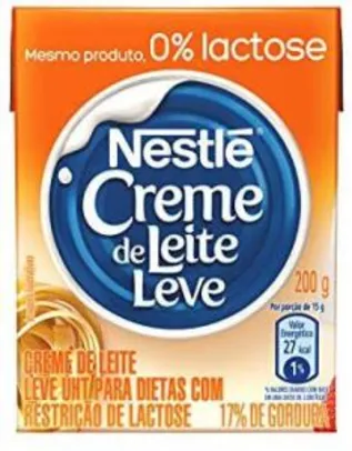 [Leve 4 pague 3 +Recorrência] Creme de Leite, Nestlé, Zero Lactose, 200g