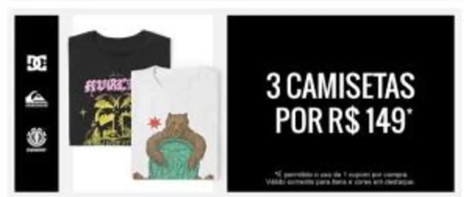 3 camisetas por R$149 na Kanui