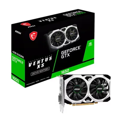  Placa de Vídeo GTX 1650 D6 Ventus XS OCV3 MSI NVIDIA GeForce, 4GB GDDR6, 912-V812-003 