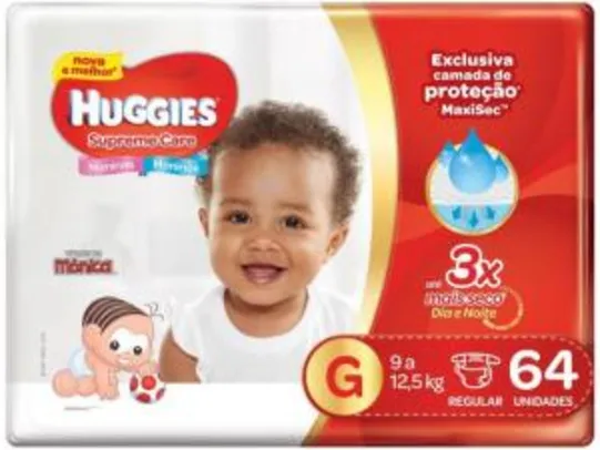 Fraldas Huggies Turma da Mônica Supreme Care - Tam. G 64 Unidades