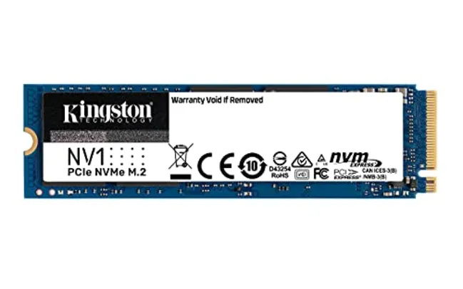 SSD Kingston SNVS 500GB padrão NV1 formato M.2 2280 NVMe ultra rápido - Leitura/Gravação: 2100/1700 MB/seg