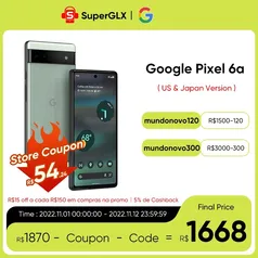 Smartphone Original Google Pixel 6A 5G 6GB RAM 128GB ROM 6.1" NFC Octa Core Androi