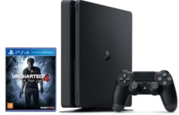 [Peixe Urbano] Console Playstation 4 - PS4 Slim 500gb 2015a + Uncharted 4 em até 12x + Frete Grátis