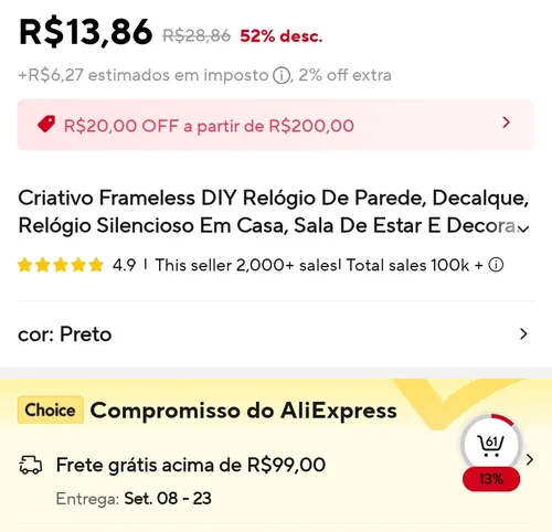 Imagem na descrição da promoção