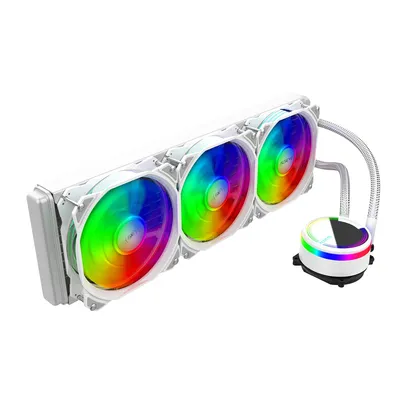 Water Cooler Alseye M360 White, 360mm, RGB, Intel-AMD | R$490