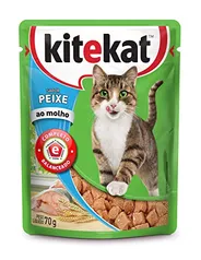 Ração Úmida Kitekat Sachê Peixe para Gatos Adultos 70 Tamanho G Kitekat Raça Adulto, Sabor Frutos do Mar 70 G