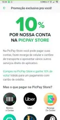 [Usuários Selecionados] 10% de CashBack no PicPay