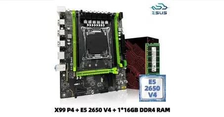 Kit placa mãe x99 + processador Xeon 2650v4 + 16 GB RAM DDR 4