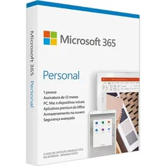 Microsoft 365 Personal Office 365 apps 1TB na nuvem para 1 usuário - Assinatura Anual