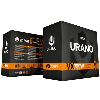 Fonte Nox Urano, 750W, 80 Plus Bronze, 230V - NXURVX750BZ 