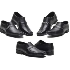 Kit 3 Pares Sapato Social Masculino Couro R$100