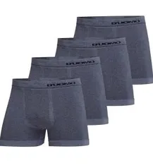 Kit com 4 Cuecas Boxer sem Costura em Microfibra Logo Lateral, Duomo, Masculino | R$63