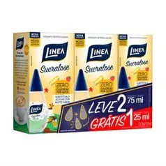 Adoçante Líquido Sucralose 75ml - 2 unidades (Promoção Grátis 1 Adoçante 25ml) - Linea | R$ 15