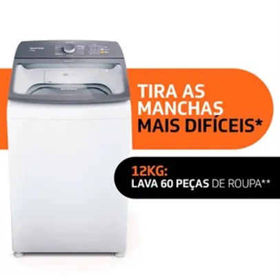 Máquina de Lavar Roupas 12Kg Brastemp BWK12AB, Ciclo Edredom, Ciclo Antibolinha e Tira Manchas, Advanced, Branco