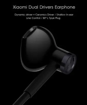 Xiaomi Dynamic Driver+Ceramics Driver Shallow In-ear Wired Earphone Headphone With Mic - R$46