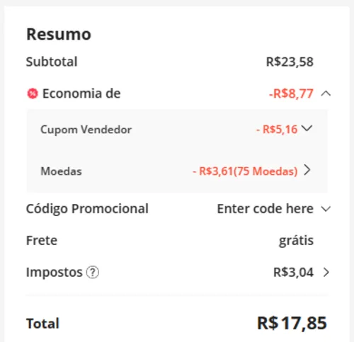 Imagem na descrição da promoção