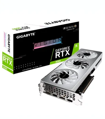 Placa de Vídeo Gigabyte GeForce RTX 3060 VISION OC 12G, 12GB GDDR6, RGB Fusion, Ray Tracing, Metal Back Plate - GV-N3060VISION OC-12GD