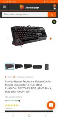 Combo Gamer Teclado e Mouse Cooler Master Devastator 3 Plus, MEM-CHANICAL SWITCHES, RGB, ABNT - R$173