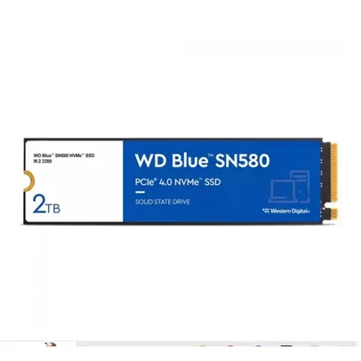 SSD WD Blue SA580, M.2 2280, NVMe, 2TB, Leitura 4150MBs e Gravação 4150MBs, WDS200T3B0E