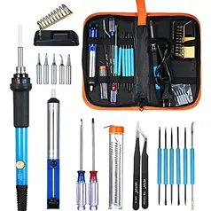 Staright 20pcs kit de ferro de solda eletrônica com ferramentas de reparo eletrônico de temperatura ajustável