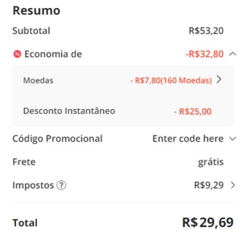 Imagem na descrição da promoção