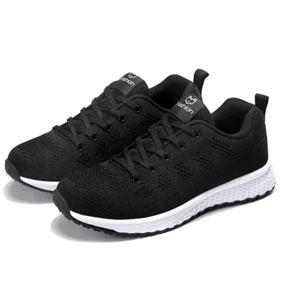 Tênis Feminino Leve Caminhada Academia Corrida Sapato Feminino Casual Tênis Feminino Preto (37)