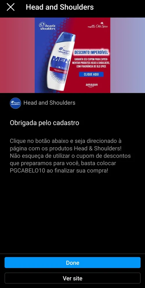 Imagem na descrição da promoção