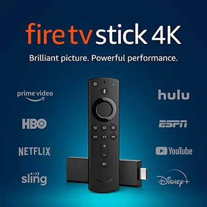 (Primeira Compra) Fire TV Stick 4K Com Controle de Voz Alexa (Modelo 2020) | R$265