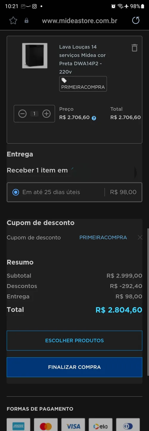 Imagem na descrição da promoção