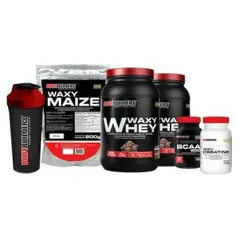 Kit 2X Waxy Whey 900G + Bcaa 4,5 + Creatine 100G + Waxy Maize 800G + Coqueteleira por R$ 100