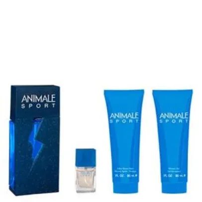 Animale Sport Eau de Toilette Animale - Perfume Masculino + Miniatura + Pós Barba + Gel de Banho Kit - R$217