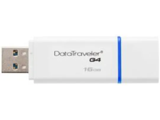 2/5 Pen Drive 16GB Kingston Data Traveler G4 - USB 3.0 - R$ 27