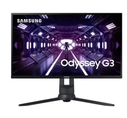 Monitor Gamer Samsung Odyssey G3, 24 Full HD, 144Hz, 1ms, FreeSync Premium, HDMI/Displayport, Ajuste de altura, Preto - LF24G35TFWLXZD