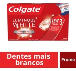 [Cartão Americanas] 3x70g Creme Dental Colgate Luminous White - R$10