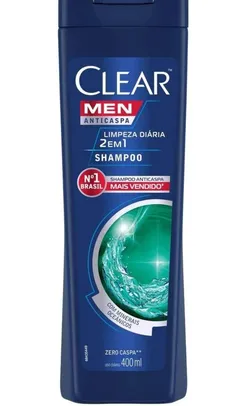 [PRIME| 2 UNIDADES] Shampoo Anticaspa Clear Men Limpeza Diária 2 em 1 400 Ml,
