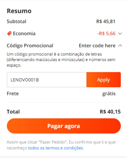 Imagem na descrição da promoção