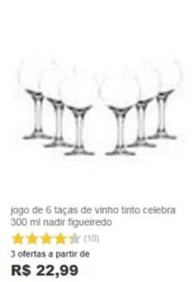 6 Taças de vinho Nadir