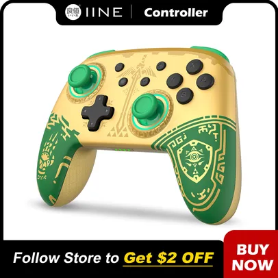 Controle IINE dourado/verde Zelda Golden - sem fio com NFC.