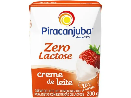 [Ouro+ Pague 2 leve 3] Creme de leite - Piracanjuba - Zero lactose | R$1,22
