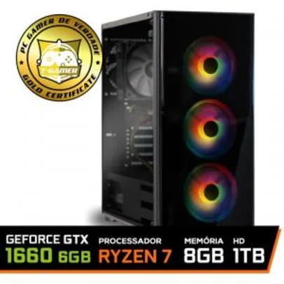 Pc Gamer Ryzen 7 2700 + B450 + GTX 1660 6GB + 8GB RAM 3000MHz DDR4 + HD 1TB + PSU 500W