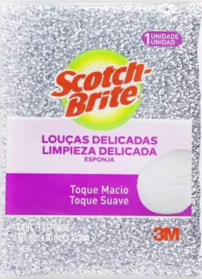 [SUPER + RECORRÊNCIA] Scotch-Brite, 3M, Esponja, Louças Delicadas, Prateada